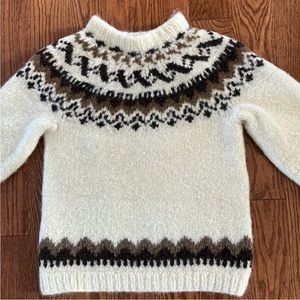 Handmade knit wool fair isle sweater kids children